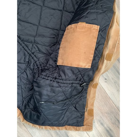 Carhartt Men Vintage C26 BRN 2XL Regular Barn Coat Tan Brown Quilted Arctic Togg - Picture 8 of 16
